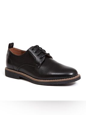Deer Stags Boys Zander Black Lace-Up Dress Shoes Size 5